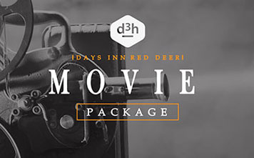 D3H Days Inn Red Deer black and white background movie package promotion
